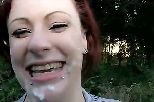 Just a redhead random slut in the park loves knob engulfing