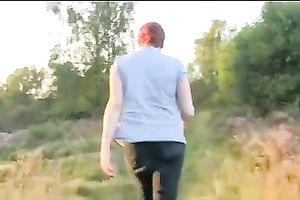 Just a redhead random slut in the park loves knob engulfing
