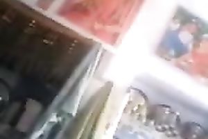 Skanky Indian mamma flashes her hairless bawdy cleft upskirt