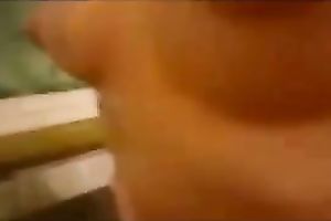 Brunette bitch sucks my prick and welcomes it in her wazoo