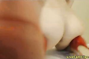 Perfect dark brown teen reverse cowgirl in high heels