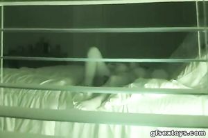 Spy webcam scene with a obese woman masturbating indoors