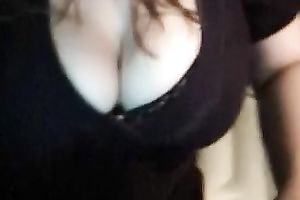 Webcam clip with my breasty ex GF kneading her natural tits