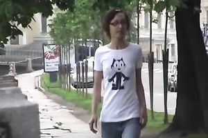 Just a slender Russian playgirl Oksana makes her jeans moist