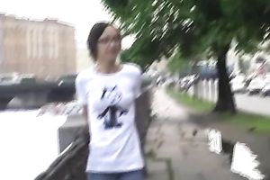 Just a slender Russian playgirl Oksana makes her jeans moist