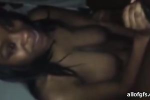 Cock crazed chocolate nympho worships her lover's wang like a pro