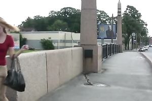 Public pissing video with immoral blond hussy Lena