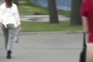 Public pissing video with immoral blond hussy Lena