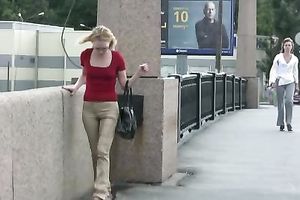 Public pissing video with immoral blond hussy Lena