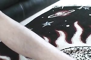 European slim white slut with curly armpits masturbates