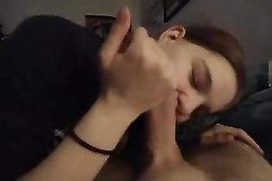 Cute sexy girlfriend is shy but still holding my dong with want