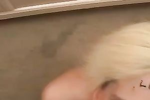 Beautiful golden-haired sweetie wants to engulf a ramrod like a hoe