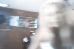 Webcam solo scene with my blond wifey stripping for me