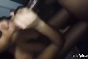 Hot POV cock-sucking session with a slender non-professional ebon cutie