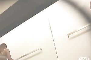 Spying on a nice-looking blond legal age teenager hottie in the fitting room