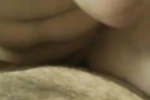 My naturally breasty girlfriend sucking and riding my prick