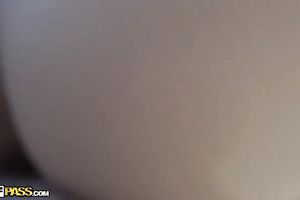 Boyfriend uses his pont of time and copulates his cute girlfriend in the restroom