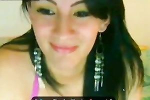 My big boobed Latina girlfriend can't live without masturbating on webcam