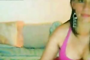 My big boobed Latina girlfriend can't live without masturbating on webcam