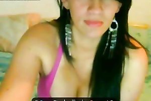 My big boobed Latina girlfriend can't live without masturbating on webcam