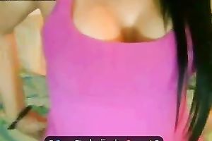 My big boobed Latina girlfriend can't live without masturbating on webcam