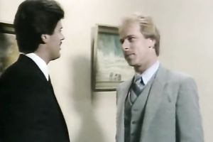 Voracious MILFs gives astonishing double oral in FFM trio retro porn episode
