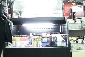 Brunette cutie in legging teases me with her arse in a store