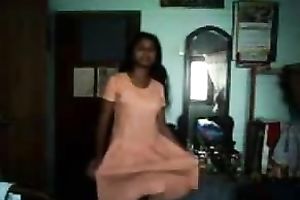Amateur Indian honey stripping in front of a livecam
