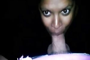 Ebony hooker deepthroats my hard penis until that babe gets a facial