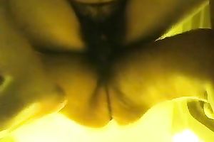 Pleasing my breasty lalin girl amateur wife with greatly bushy fur pie