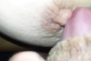 Close up POV clip with me tickling my breasty wife's nipps