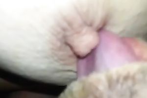 Close up POV clip with me tickling my breasty wife's nipps