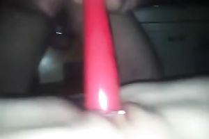 POV movie scene with me toying my wife's soaked bald love tunnel