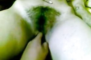 Kinky Indian wench receives her bushy pussy fingered while having steamy foreplay on camera