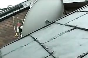 Spying on my cousin whilst this babe masturbates with marital-device outdoor
