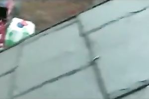 Spying on my cousin whilst this babe masturbates with marital-device outdoor