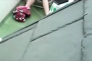Spying on my cousin whilst this babe masturbates with marital-device outdoor