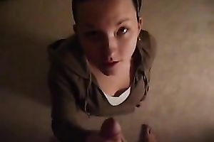 Nice cook jerking from a lustful dark brown legal age teenager and obivously a facial