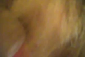 Blonde white white wife on the stool receives her bawdy cleft fingered hard