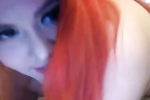 Chubby redhead shows her body and fingers her rock hard vagina