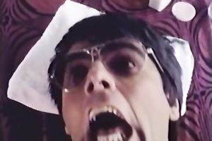 Delightful dark brown hottie gives astounding oral-job to a stud