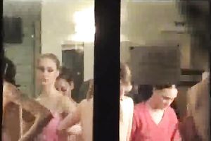 Good looking ballerinas have no idea about the camera in the changing room