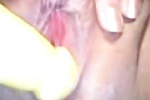 Pounding my shaved creamy cum-hole with all of my toys