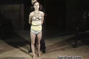 Pierced redhead enjoys being tortured in BDSM movie scene