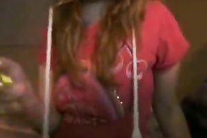 Horny and excited wench with admirable body shows her clitoris