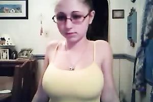 Webcam solo episode with well-endowed teen teasing with her marangos