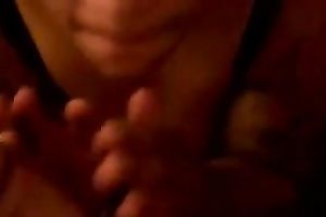 Deeper and deeper until my hard jock is against the back of her face hole