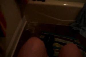 Naughty emo girlfriend copulates herself with marital-device in bath