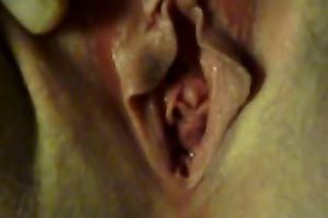 My Russian white bitch allows me to play with her shaved snatch