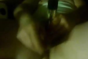 Powerful fake penis is working on my clitoris during the time that I push my wet crack with smooth sex tool